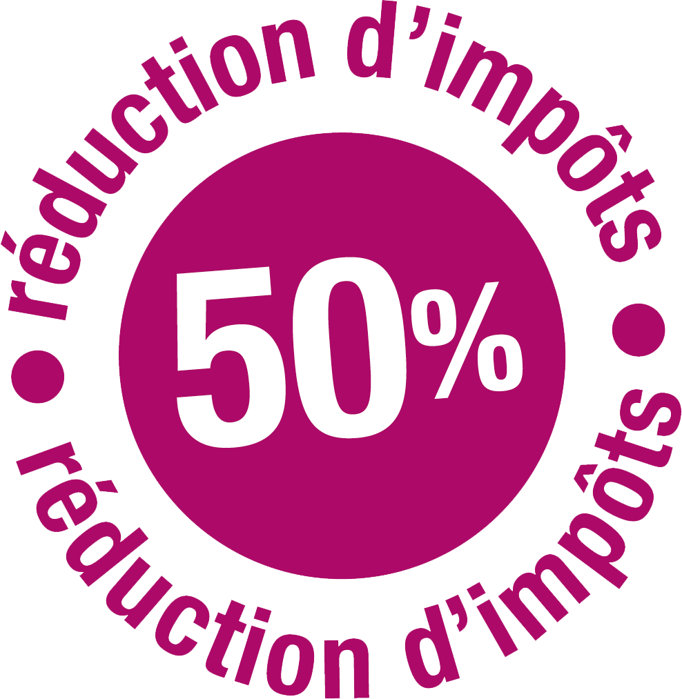 50 % de réduction d'impôts logo
